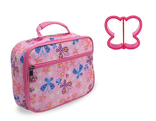 Lunch Box Butterfly Print with Butterfly Sandwich Cutter in Pink by Keeli Kids
