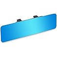 SkycropHD Frameless Anti Glare Rear View Mirror Interior Panoramic Wide Angle Mirror Eliminate Blind Spots for Car SUV Truck – Flat,11.8in (Blue)