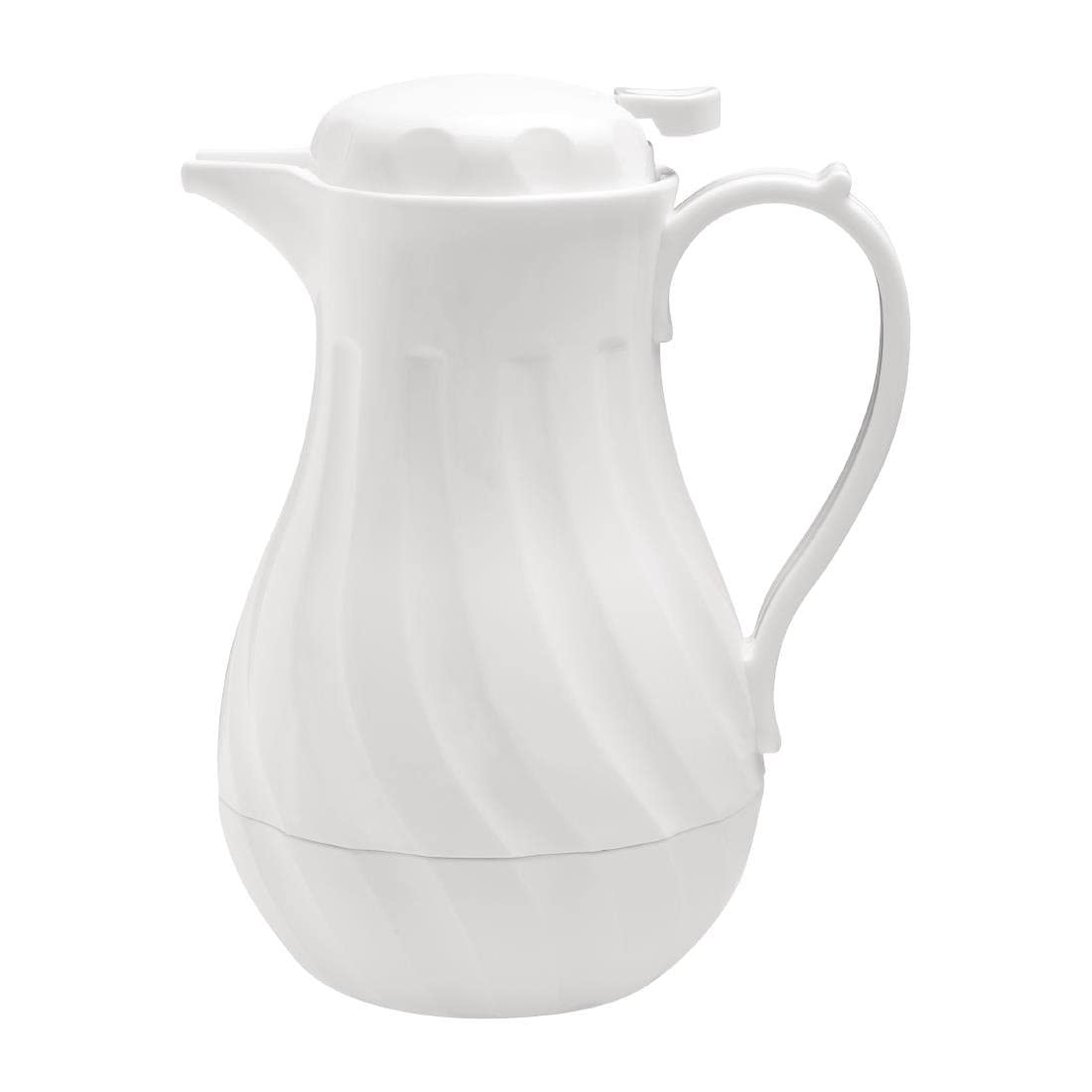 Olympia Insulated Swirl Jug in White with Screw ?ap - Plastic - 2 LTR 70 Oz