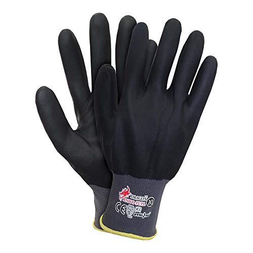 Reis Rnifo-Full10 Dragon Schutzhandschuhe, Grau-Schwarz, 10 Größe, 12 Stück
