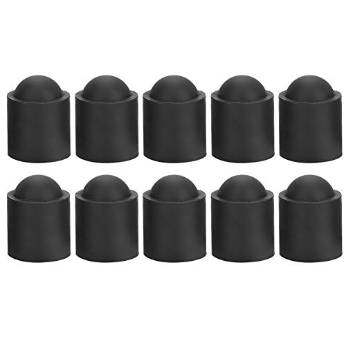 Alomejor Pool Cue 10pcs Pool Cue Tip Rubber Cover Billiards Cues Stick for Snooker Cue Tip Pool Billiards Accessories(Black)