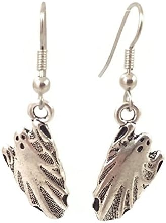 Surgical Steel Dangle Earrings Halloween Ghost Silver Tone