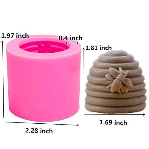 Cute 3D Bee Silicone Mold Handmade Soaps Bee Wax Candles Resin Mold Beehive Candle Mold (2 pcs)