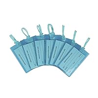 7 Pack TravelMore Luggage Tags For Suitcases, Flexible Silicone Travel ID Identification Labels Set For Bags & Baggage - Blue