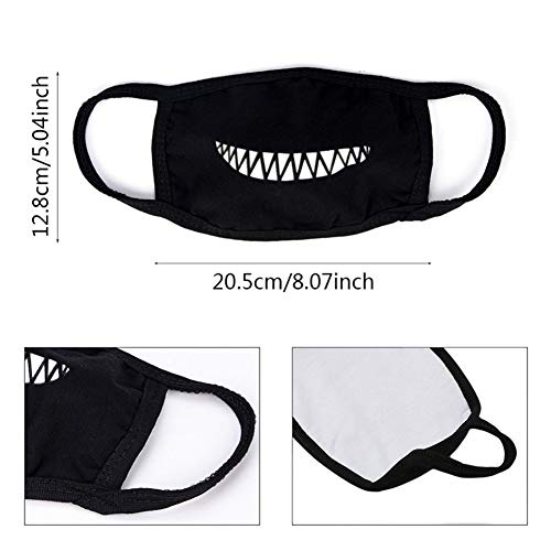 Luminous Mouth Mask,ZWZCYZ 6 Pack Unisex Teeth EXO Mask Cotton Anti Dust Face Mask Black for Party Halloween Cosplay - Thumbnail 3