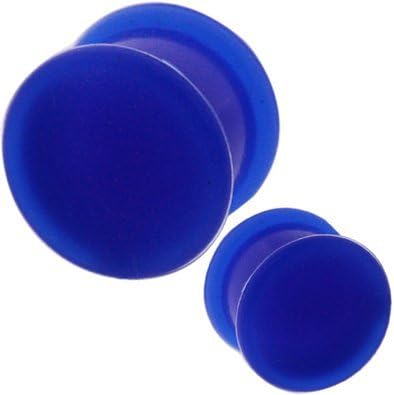 2 Pieces 8 6 4 2 0 00 Gauges Gauge 3mm 4mm 5mm 6mm 8mm 10mm 12mm 14mm 16mm 18mm 20mm 22mm 24mm 26mm 28mm 30mm plugs and tunnels silicone 8g 6g 4g 2g 0g 00g gauges for ears Stretcher fit double flare 1/2 9/16 5/8 11/16 3/4 7/8 15/16 inch Taper Expander Body Piercing Jewelry blue by MoDTanOiz
