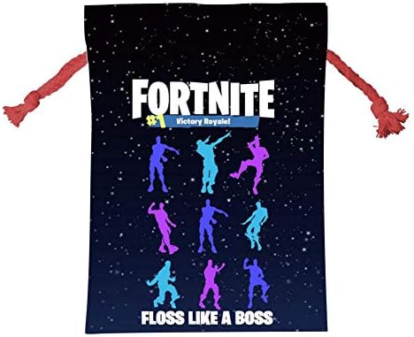 WOSHPRGT Floss Like a Boss Flossin Dance for Ttnite Christmas Drawstring Gift Bag for Candies, Kids Toys or Decoration Backpack 17 x 14 (in)