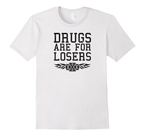 Mens drugs are for losers straight edge lifestyle t-shirt 2XL White