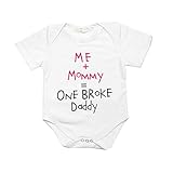 Winzik Newborn Infant baby Boys Girls Outfits me mammy and daddy Letters Print Romper Jumpsuit Clothes T-shirt (0-6 months)