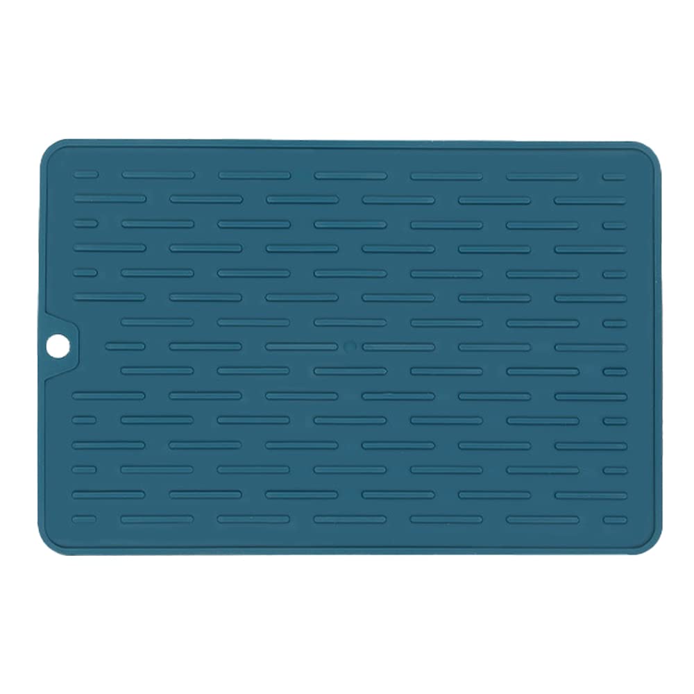 MOSALKDUG Large Silicone Dish Drying Mat Reusable Non-Slip Kitchen Drying Mat Easy Clean Draining Board Mat Used for Placing Utensils