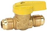 Homewerks VGV-1LH-T2B Premium Gas Ball Valve, Flare x Flare, Brass, 3/8-Inch