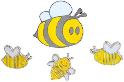 Pin Badges Brooches for Men Women,4Pcs Cartoon Bees Enamel Brooch Pin Badge Shirt Sweater Bag Jewelry Decor Gift - Yellow