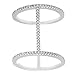 Sterling Silver Micro Pave CZ Vertical Bars Big Ring (Size 7)