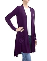BILY Women's Open Front High-Low Long Sleeve Front