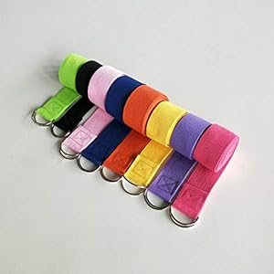 NOBRAND Women Yoga Stretch Strap 180CM Multi Colors D Ring Belt,Fitness Exercise Gym Rope Figure Waist Leg Resistance Fitness Bands Yoga