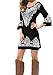 levaca Womens Clothing O Neck Heart Printing Slim Casual Dress Black XL