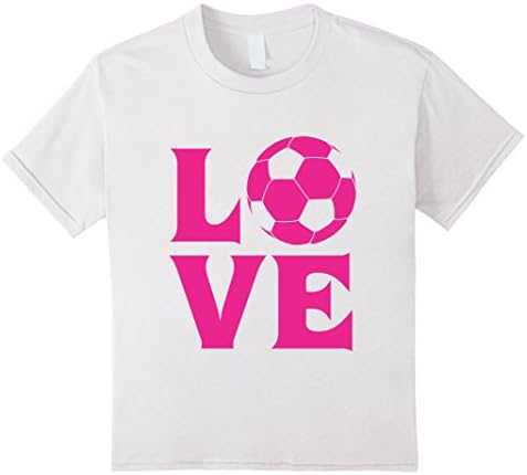 unisex-child I love soccer shirt for women, girls and kids 8 White