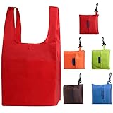 JPNK Reusable, Washable, Durable and Lightweight Grocery Bags Nylon Tote Set of 5