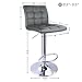 Leopard Adjustable Leather Bar Stools Square Back,PU Leather Padded with Back, Set of 2 (Grey)