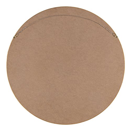 Kate and Laurel Travis Round Wood Wall Mirror, 25.6" Diameter, Gold, Modern Glam Wall Décor