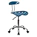 Flash Furniture Elliott Vibrant Bright Blue and Chrome Swivel Task Office Chair with Tractor Seat