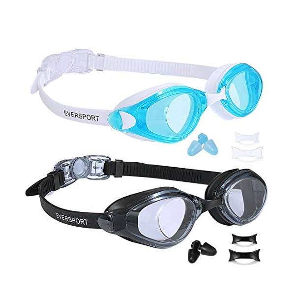 EverSport Swim Goggles Pack of 2 Swimming Goggles Anti Fog for Adult