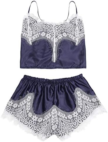 [by Yinsoouli] Women Sexy Satin Lace Lingerie Babydoll Underwear Nightwear One Piece Set
