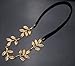 HYL New lady 1x gold Olive leaf headband head piece chain leaves golden elastic band
