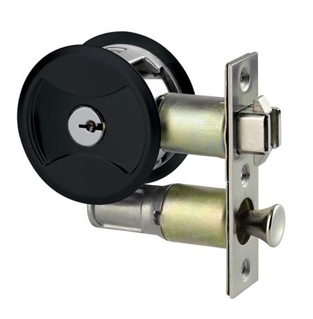 Keyed Pocket Door Lock CL4ENTR Black