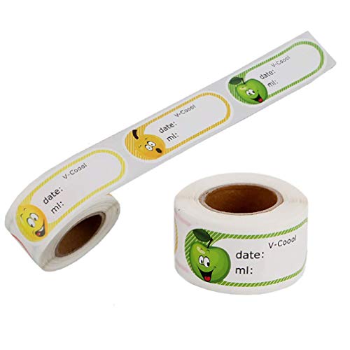200pcs Baby Bottle Labels Waterproof Name and Date Label for Daycare or Kitchen, Self-Laminating and Removable Labels Sticker for Bottle, Jar, Sippy, Cup and Breastmilk Storage Bags