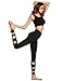 SweatyRocks Women Legging Cutout Tie Cuff Slim Yoga Pants Jogger Workout Tights, Black, Large