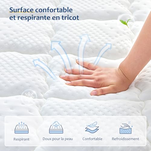 slily Oeko-tex Mattress 120 x 200 x 30 cm Thick Mattress with Independent Sprung Springs and Gel Memory Foam, H3 H4 Firm Breathable 7 Zones Comfort for Adults