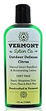 Vermont Lotion Company, Natural Insect Repellent & Moisturizing Lotion, DEET Free, Outdoor Defense, Citrus with Lemongrass, 4 oz
