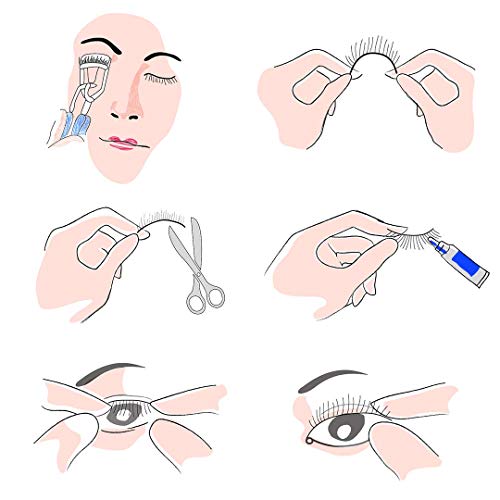 Eyelashes Dance, 3D False Eyelashes Hand-made Luxury Fashion Fake Lashes Black Nature Fluffy Long Soft Reusable, 6 Pair 2 Styles, With Free EyeLash Tweezers (02&36)