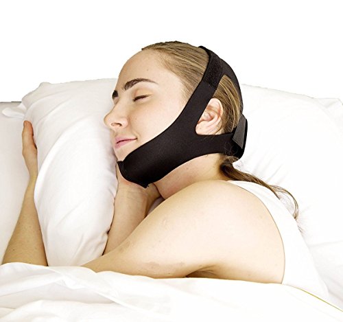 New Premium Double Adjustable Anti Snoring Chin Strap Sleeping Aid Solution for Improved & Uninterupted Deep REM Sleep (Black)