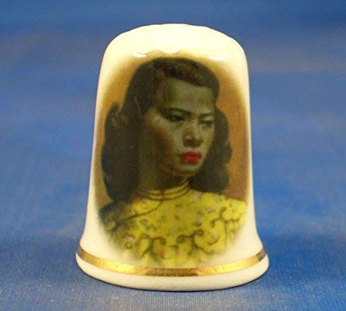 Porcelain China Collectable Thimble - Chinese Lady - Free Gift Box
