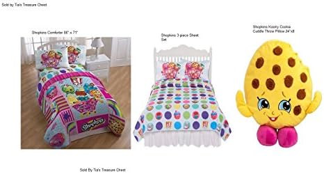 Shopkins "Patchwork" Twin Full Comforter w/Sheets and Kooky Pillow