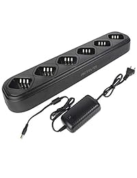 Retevis Six Way Multi Unit Charger Estación de carga Walkie Talkie de dos bandas para radio de pandillas Cargador para Baofeng UV-5R RT-5R TYT Walkie Talkie (1 paquete)