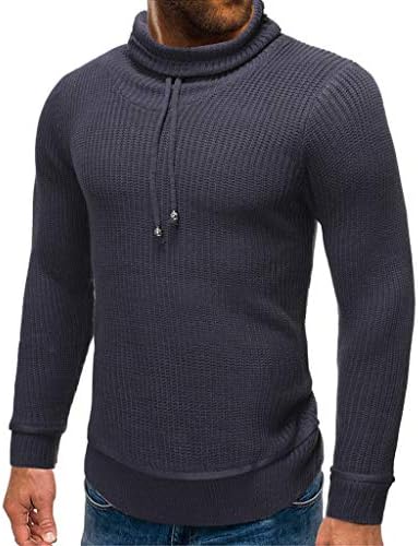 iLOOSKR Autumn Winter Warm Sweater Men's Casual Pure Color Long Sleeve Knitted Sweater Tops