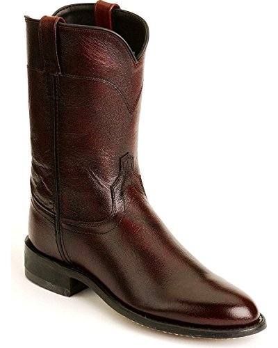 Old West Men's Leather Roper Cowboy Boot Black Cherry 7 D(M) US