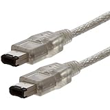 3ft 6 pin Male to 6 pin Male Clear Firewire 400/400 Cable for IEEE 1394 devices