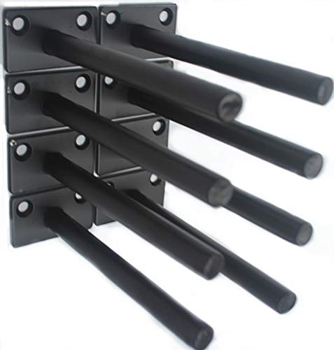 Photo 1 of 8 Pcs 5" Black Solid Steel Floating Shelf Bracket Blind Shelf Supports - Hidden Brackets for Floating Wood Shelves - Concealed Blind Shelf Support – Screws and Wall Plugs Included