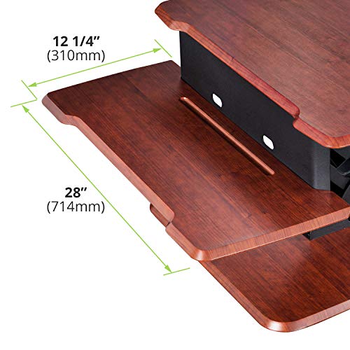 Eureka Ergonomic 28" Height Adjustable Sit-Stand Desk, Corner Desk - with Keyboard Tray Cherry - Thumbnail 3