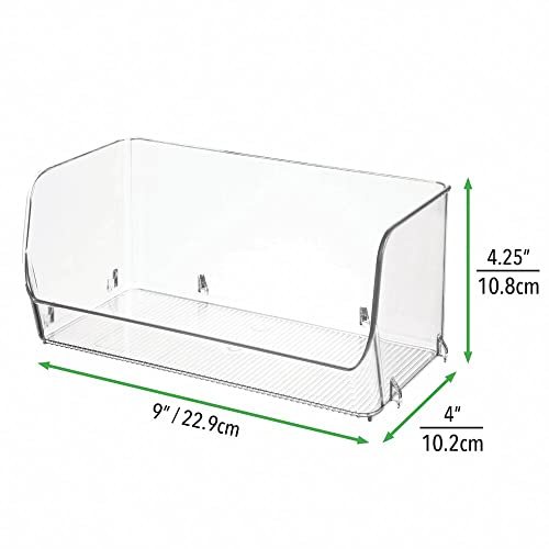 mDesign Plastic Stackable Bin with Open Front for Organizing Home