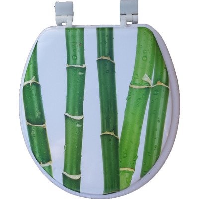 EVIDECO Ecobio Round Soft Toilet Seat Bamboo, Green/White