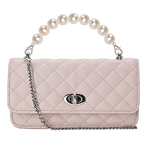 GM LIKKIE Clutch Purse for Women, Evening Envelope Quilted Wallet Bag, Crossbody Foldover Pearl Wedding Shoulder Handbag