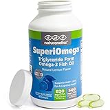 SuperiOmega, Triglyceride Omega-3 Fish Oil by Naturenetics; 1500mg Omega-3 Fatty Acids, 820mg EPA, 540mg DHA Per Serving, 3rd Party Tested, Natural Lemon Flavor, 180 Softgel Capsules