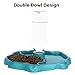 WINGOFFLY Automatic Reptile Feeders Waterer Automatic-refilling Turtle Water Dispenser Bottle Tortoise Food Water Bowl Feeding Dish for Lizards Blue