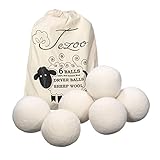 Wool Dryer Balls, Tezoo New Zealand Imported Premium Reusable Natural Fabric Softener, 6-Pack