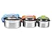 Bruntmor Trio Nesting 18/8 Stainless Steel Food Containers With Snapping Seal Leak-Proof Lids. Square Shape Stainless Steel With Bpa-Free Locking Lids. Set Of 3-8 Oz/ 16 Oz/ 24 Oz